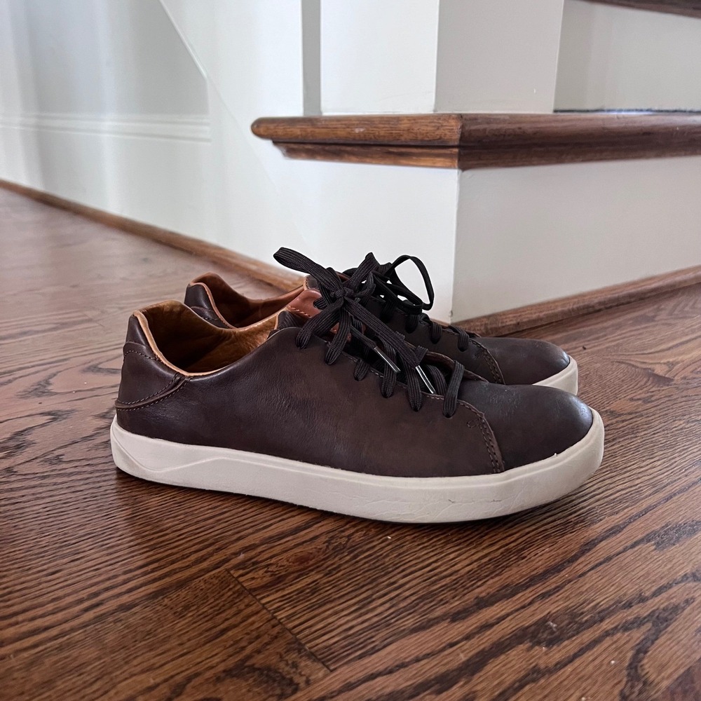 OluKai Laeahi‎ Li'ili'i Dark Brown Leather Lace Up Shoes Men's US 8.5 EUR 41.5 - Picture 12 of 12